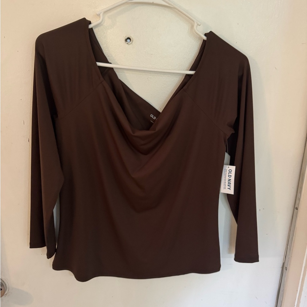 Old Navy Women's Chocolate Drape Neck Blouse